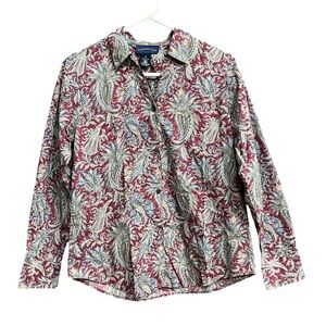 Charter Club Multicolor Paisley Cotton Shirt